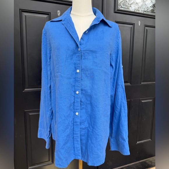 Polo Ralph Lauren Tops - Ralph Lauren Polo Bright Blue Vintage Button-Up Shirt Women’s Large